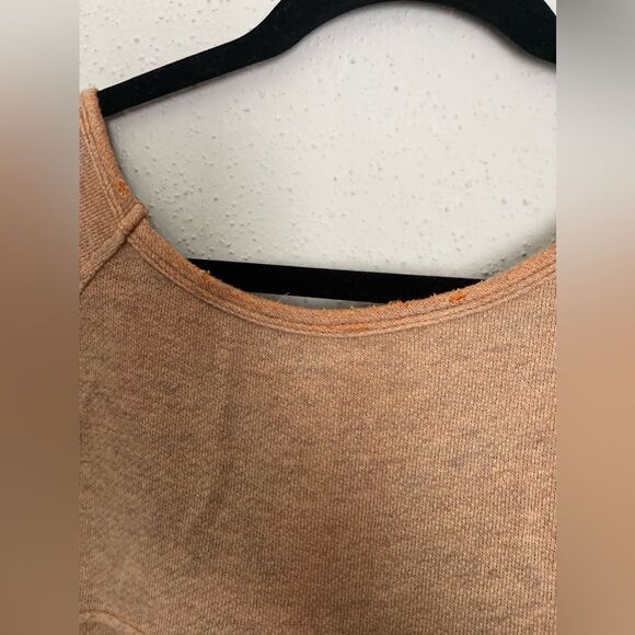 Free People Ombré Tunic Terry Sweatshirt Front Pocket Distressing size S - Picture 6 of 8